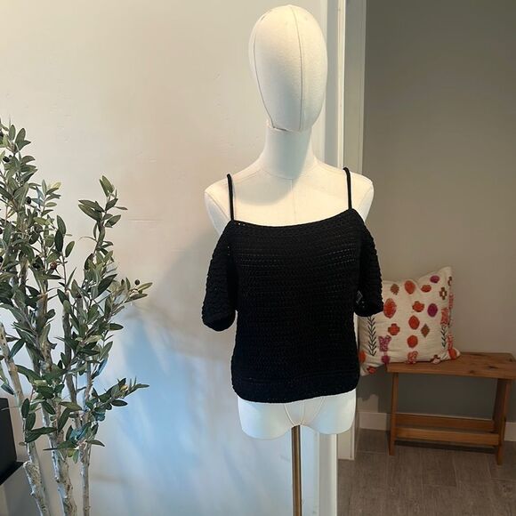 VINCE Open Shoulder Organic Cotton Crochet Tank New! - Picture 5 of 13